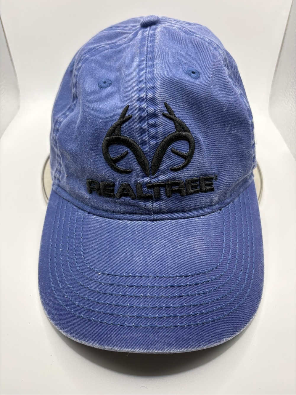 Realtree Purple Washed Strapback Hat Adjustable Black Logo Cap
